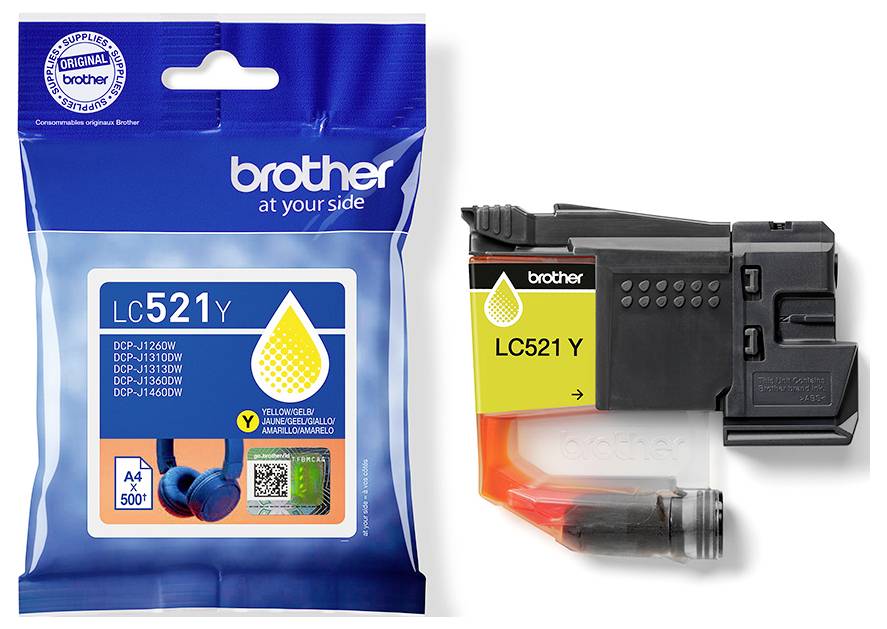 Brother Encre Brother LC521Y - Gelb - original - Kisse d'origine jaune LC521Y-3