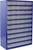 Une armoire bleue dotée de plusieurs tiroirs transparents empilés verticalement, généralement utilisée pour ranger de petits objets ou organiser des outils.