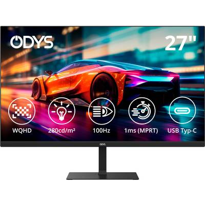 Moniteur LED ODYS i27-Q-100 CEE E (A - G) 68.6 cm 27 pouces 2560 x 1440 pixels 16:9 1 ms HDMI® 2.1, DisplayPort, USB-C®,-0