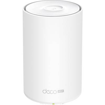 Routeur blanc cylindrique Deco 4G+, présentant un design minimaliste avec un indicateur lumineux à la base.