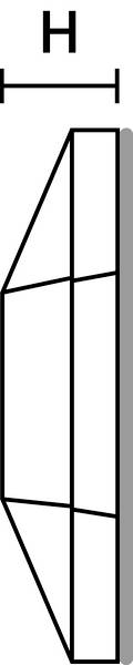 Diagramme géométrique d'un prisme parallélépipédique avec la hauteur horizontale mise en évidence et marquée 'H'.