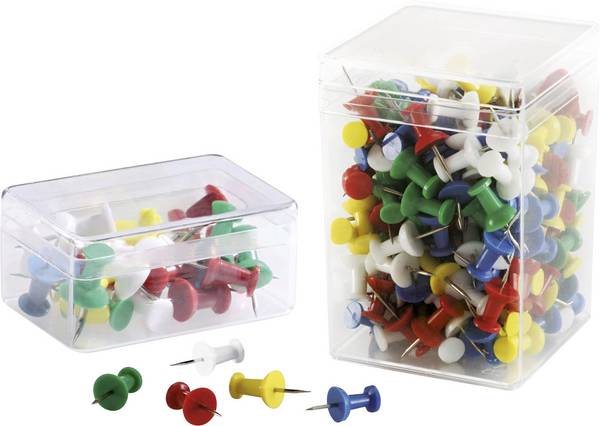 magnetoplan Punaise pour tableau d'affichage jaune, blanc, bleu, rouge, vert 200 pc(s)