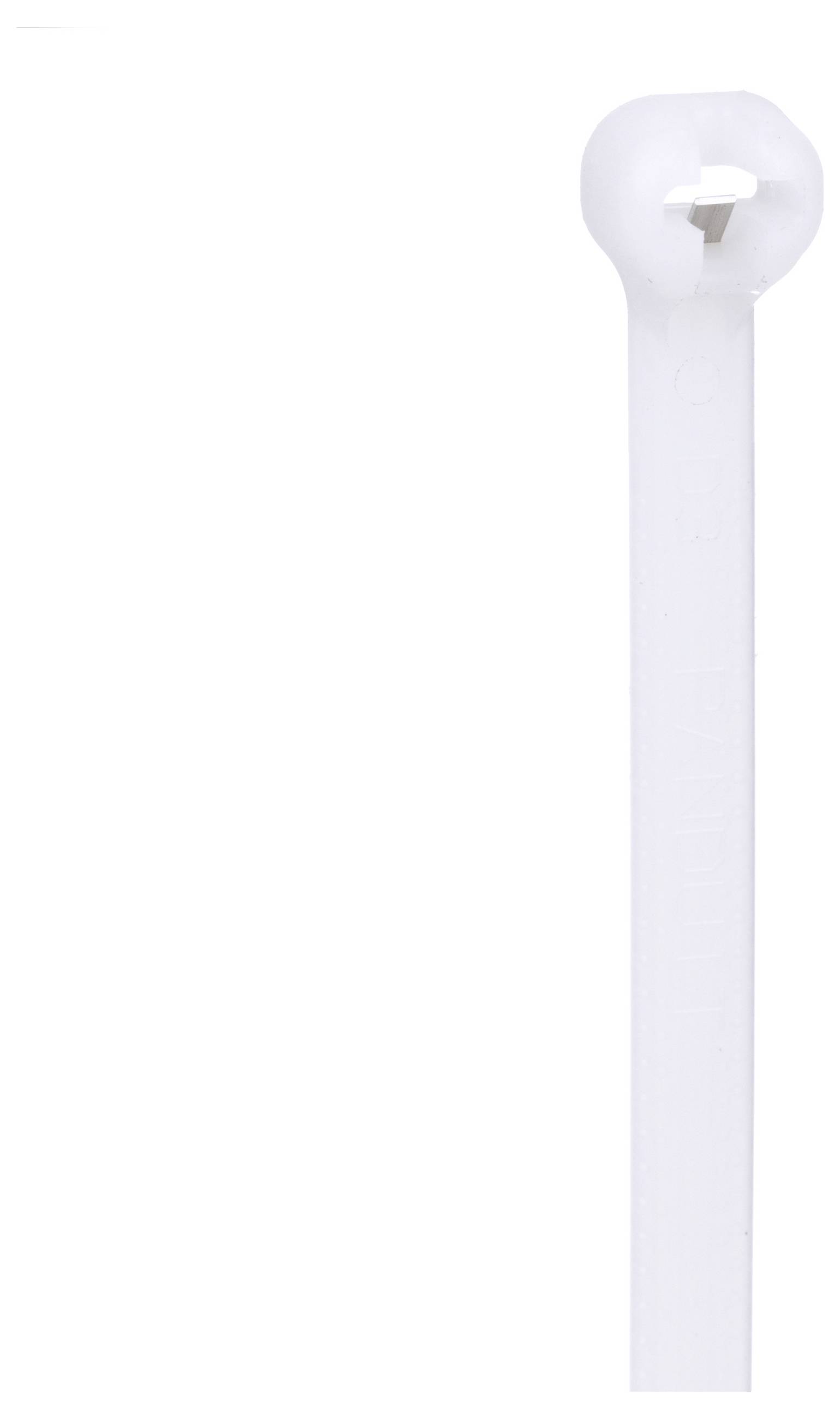 Un serre-câble blanc avec un mécanisme de verrouillage sur le dessus, utilisé pour attacher et maintenir fermement des câbles ou des matériaux.
