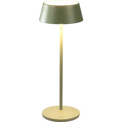 Un lampadaire élancé et moderne avec une base jaune et un abat-jour vert diffuse une lumière chaleureuse.