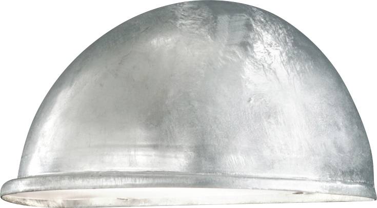 Un objet brillant, métallique et en forme de dôme est centré sur un fond blanc, avec une surface lisse et des variations de texture subtiles.