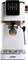 «Une machine à espresso élégante blanche avec des touches de cuivre, comportant des boutons pour les fonctions espresso, lungo et vapeur sur le panneau avant.»