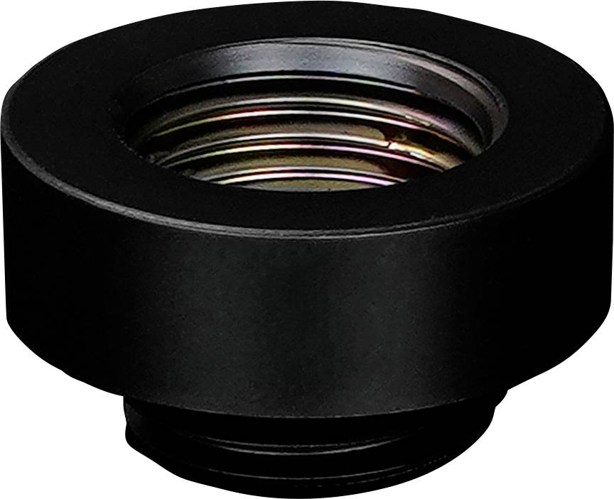 Un adaptateur d'objectif noir de forme circulaire avec un intérieur fileté, conçu pour fixer des objectifs ou des accessoires sur des appareils photo.