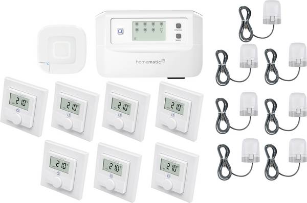 Homematic IP  Kit de démarrage chauffage a usol   HmIP-HAP2+HmIP-FALMOT-C8+HmIP-WTH-1+HmIP-VDMOT