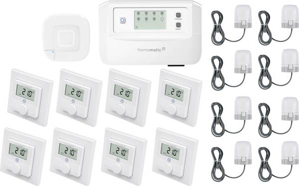Homematic IP  Kit de démarrage chauffage a usol   HmIP-HAP2+HmIP-FALMOT-C8+HmIP-WTH-1+HmIP-VDMOT