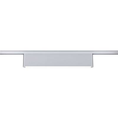 Un luminaire suspendu rectangulaire gris et blanc monté au plafond, conçu pour les intérieurs modernes.