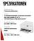 SPÉCIFICATIONS : Technologie d'impression Imprimante à jet d'encre, Type 2 Cartouches d'encre, Taille d'impression max. A4, Connectivité USB/WLAN/Applications mobiles, Dimensions 374 x 355 x 168 mm.