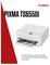 Imprimante Canon PIXMA TS6550i en blanc avec le bac de sortie ouvert. Texte : Impression sans fil sans problème, de haute qualité et ultra-rapide.