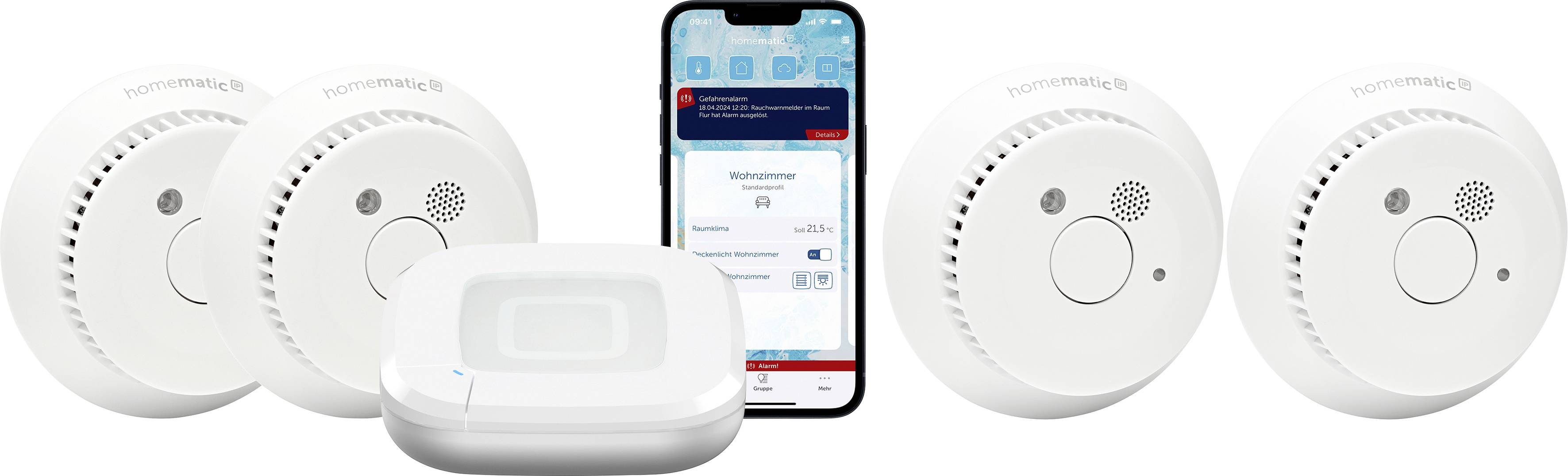 Homematic IP sans fil Kit de démarrage détecteur de fumée pour 4 pièces HmIP-SK27+HmIP-SWSD-2-0