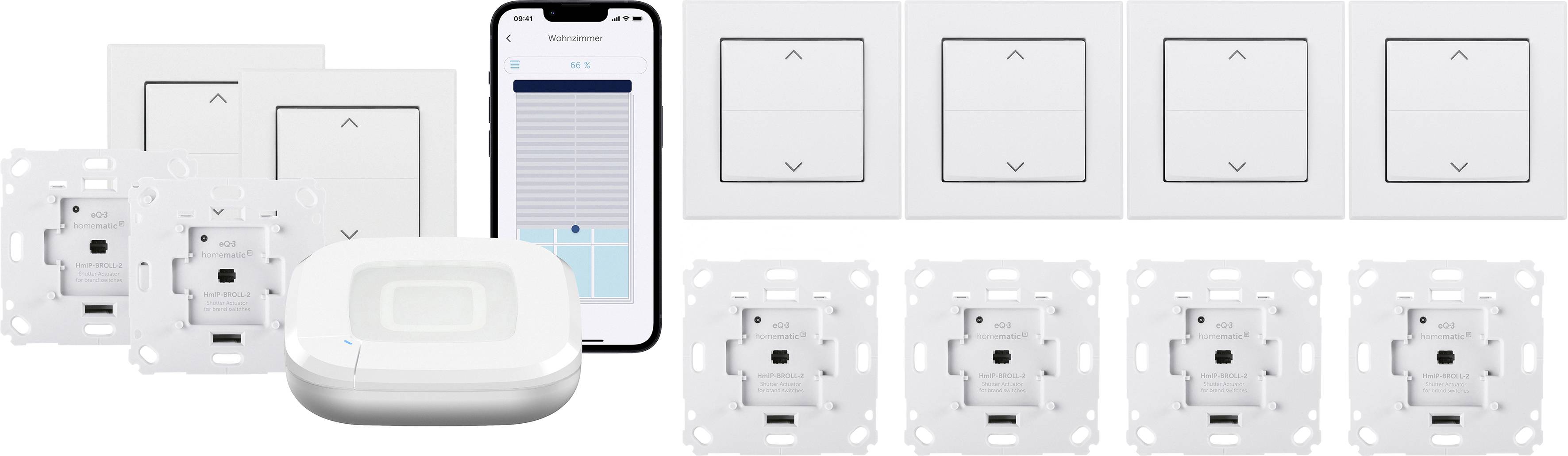 Homematic IP sans fil Kit de démarrage pour commande de volet roulant à moteur für 6 Rolladen-0