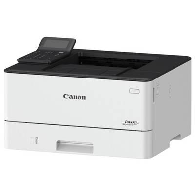 Une imprimante laser de bureau avec un pavé numérique et un écran sur le dessus, portant la mention « Canon i-SENSYS LBP223dw », adaptée à un usage bureautique.
