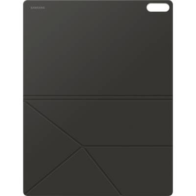 Une housse de tablette élégante et noire avec des motifs géométriques, conçue pour un appareil Samsung.