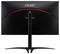 Un moniteur noir Acer vu de dos, avec un liseré rouge et un support élégant et anguleux pour le maintenir.