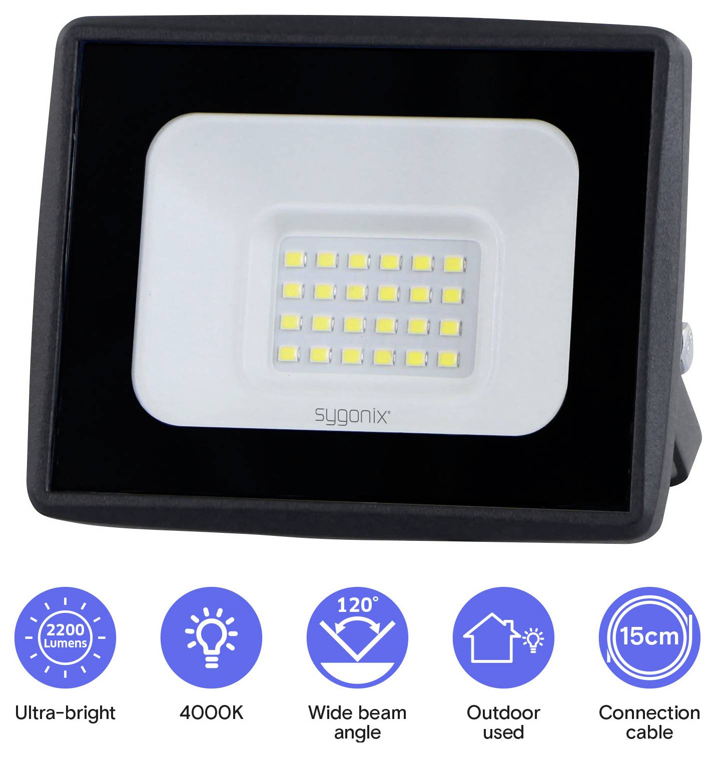 Sygonix SY-7047554 Projecteur LED extérieur CEE: E (A - G) 20 W Couleur d'éclairage (ampoule LED): blanc neutre-5