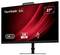 Moniteur ViewSonic de 27 pouces avec résolution QHD 2K, connectivité USB-C et motif d'ondes rouges sur l'écran.