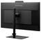 Moniteur 'ViewSonic' de couleur noire avec support réglable, vue arrière montrant les ports et la ventilation.