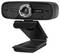 Une webcam noire LogiLink équipée d'un objectif grand angle et de lumières LED de chaque côté de l'objectif, montée sur un clip ajustable pour une fixation facile.