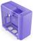 Un boîtier d'ordinateur violet avec un panneau frontal en mailles et des ouvertures latérales pour la ventilation, conçu pour accueillir les composants du PC.