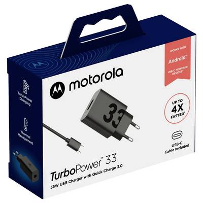 Motorola Chargeur USB 33 W 1x USB-A Power Delivery, QC 3.0 noir Qualcomm Quick Charge 3.0, USB Power Delivery (USB-PD), -7