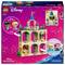 Ensemble LEGO Disney avec une scène de château, comprenant des mini-figurines de princesses et de personnages issus des films Disney 'La Reine des Neiges' et 'Princesse'.