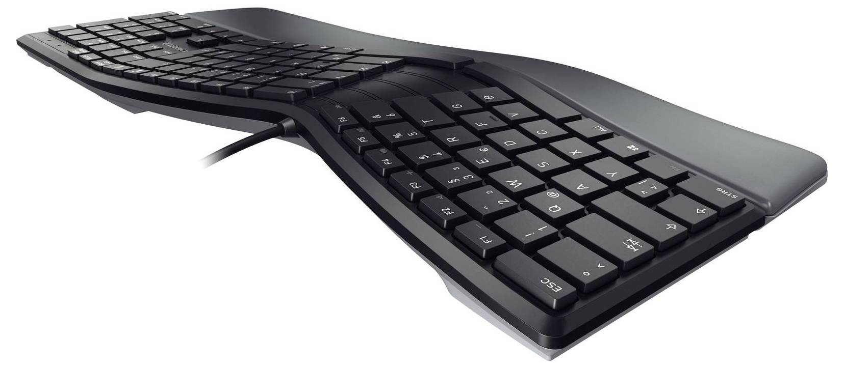 Un clavier ergonomique, incurvé, avec un design galbé pour soutenir la position naturelle des mains lors de la frappe.