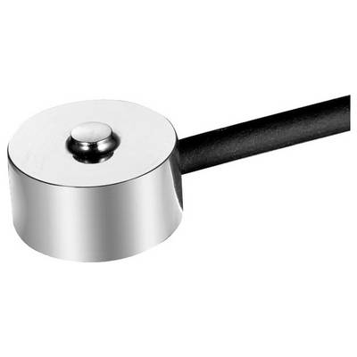 Un gros plan d'un capteur métallique rond avec un câble attaché, utilisé pour des applications électroniques ou industrielles.