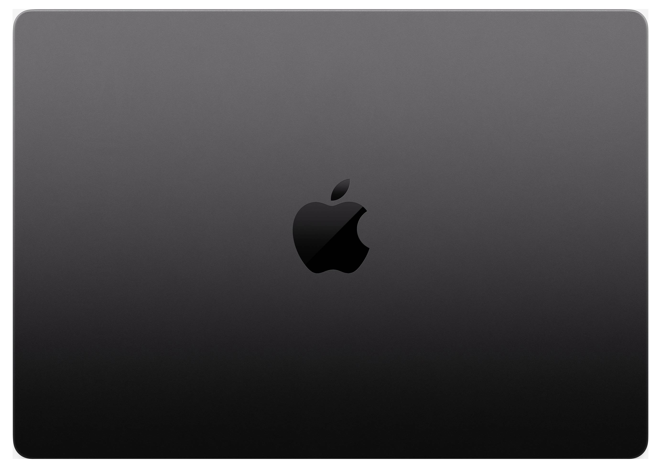 Un ordinateur portable en gris spatial avec un logo Apple au centre du couvercle. La surface est lisse et conçue de manière minimaliste.