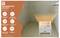 Un petit radiateur blanc compact posé sur un sol beige émet des ondes de chaleur orangées. Une barre latérale énumère les caractéristiques : protection contre la surchauffe, portable, fonctionnement silencieux, thermostat réglable, 520 watts.