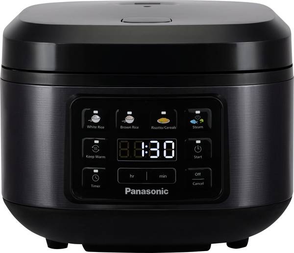 Panasonic Reiskocher Cuiseur à riz noir sans BPA, portable, fonction minuteur, passe au lave-vaissellle, fonction cuiseur de riz, filaire