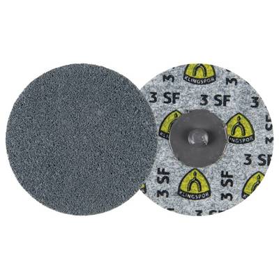 Disque abrasif à surface texturée grise sur un côté et le logo 'Klingspor' sur l'autre, marqué '3 SF'.