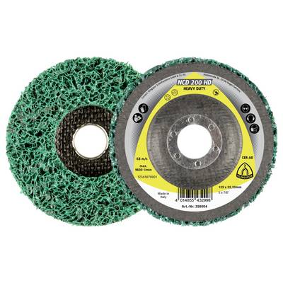 Deux meules abrasives, l'une vue de côté et l'autre de face, portant l'étiquette « NCD 200 HD Heavy Duty », utilisées pour le meulage.