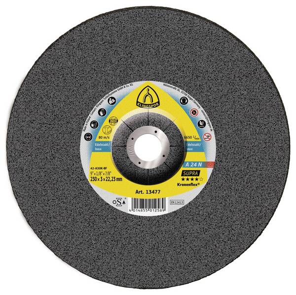 Klingspor A 24 N Supra 13477 Disque à tronçonner à moyeu déporté 230 mm 25 pc(s) acier inoxydable