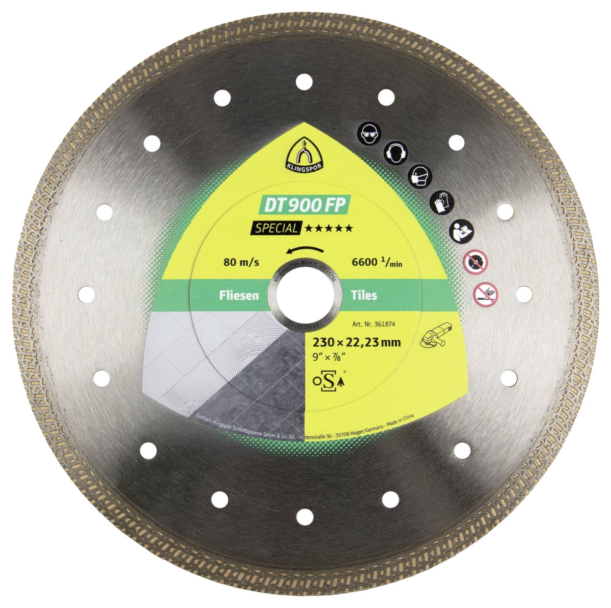 Klingspor 331040 DT 900 FP Special Disque à tronçonner diamanté Diamètre 125 mm Ø de perçage 22.23 mm Carreaux de sol, P-0