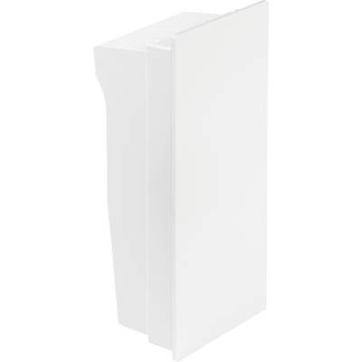 Un objet blanc, rectangulaire, aux surfaces lisses et aux bords nets, probablement un design minimaliste d'un appareil ou d'un équipement moderne.