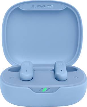 JBL Wave Flex  Écouteurs intra-auriculaires sans fil, Bluetooth  bleu  boîtier de charge, commande tactile, résistant à l'eau