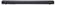 Une barre sonore noire au design élancé, vue de face, adaptée aux systèmes audio domestiques.