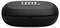 Un étui de charge noir oval pour écouteurs JBL avec le logo sur le dessus.