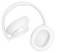 Casque audio blanc supra-auriculaire avec un « R » marqué à l'intérieur de l'écouteur droit.