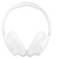 Casque audio blanc supra-auriculaire sur fond blanc, mettant en avant un design épuré et minimaliste.