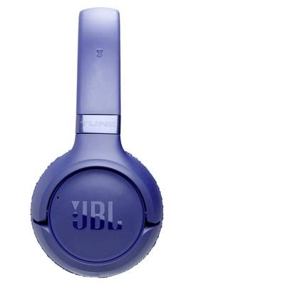 Casque audio JBL bleu supra-auriculaire présenté de profil.