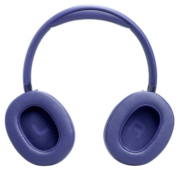 Casque audio bleu supra-auriculaire avec serre-tête rembourré et marqué « L » et « R » sur les coussinets auditifs, indiquant les côtés gauche et droit.