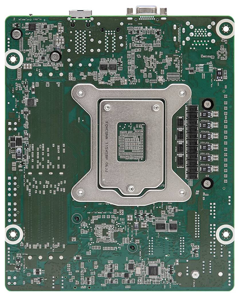 Une carte de circuit imprimé verte comportant de nombreux petits composants électroniques et connecteurs, probablement destinée à des applications de matériel informatique.
