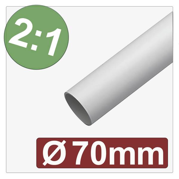 Quadrios 25CA599 Gaine thermorétractable sans colle blanc 70 mm 35 mm Taux de retreint:2:1 Marchandise vendue au mètre