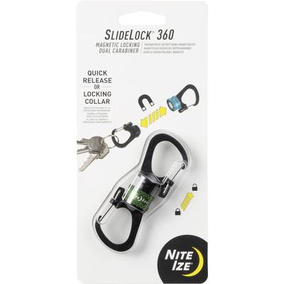 « SlideLock 360 » présente un mousqueton à double verrouillage magnétique pour un déverrouillage ou un verrouillage rapide, avec des clés attachées. Marque : Nite Ize.
