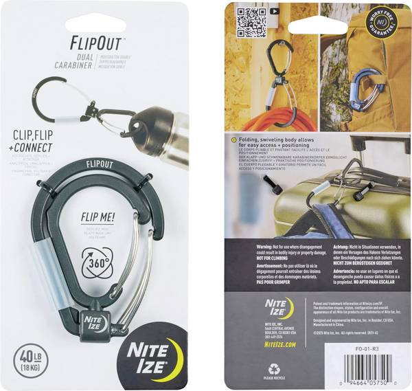 NITE Ize NI-FO-01-R3 Mousqueton    94.5, 166 mm, mm x 68.3 mm x 166 mm  1 pc(s)