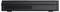 Une console de jeu noire vue de côté, présentant un design élégant avec des trous d'aération pour le refroidissement.